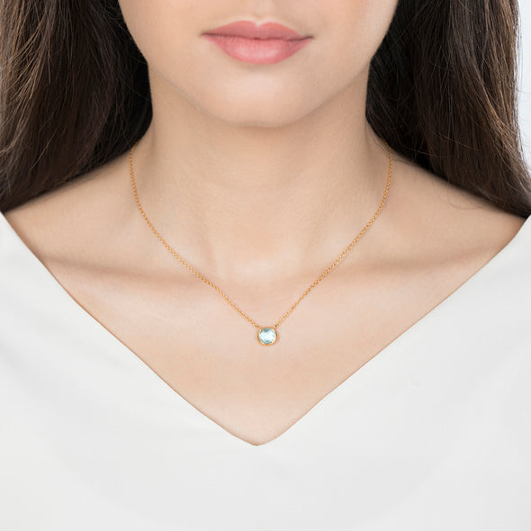 MANAROLA GOLD BLUE TOPAZ NECKLACE