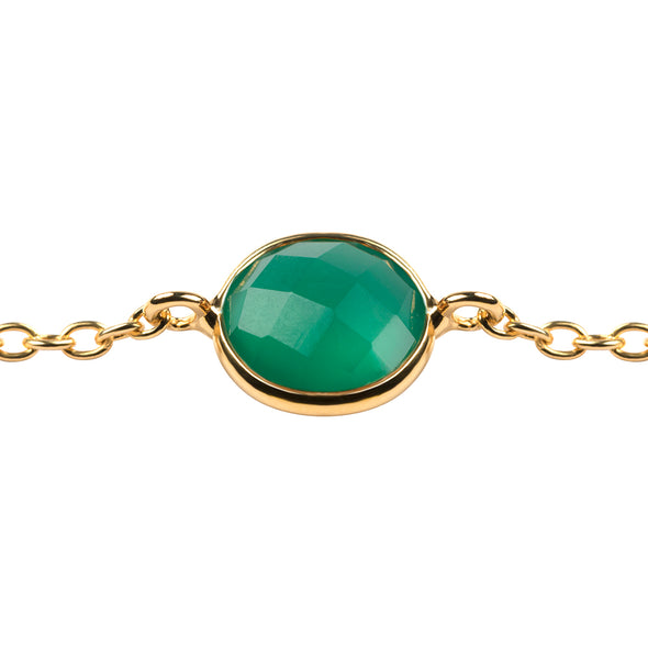 MANAROLA GOLD GREEN AGATE BRACELET