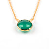 MANAROLA GOLD GREEN AGATE NECKLACE