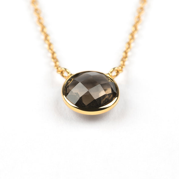 MANAROLA GOLD SMOKEY QUARTZ NECKLACE