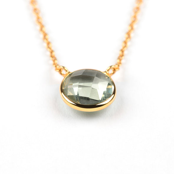 MANAROLA GOLD GREEN AMETHYST NECKLACE